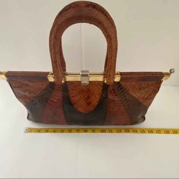 Vintage Snake Skin Purse Satchel Bag - Picture 13 of 14